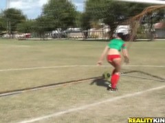 Molly Cavalli playing football with Tiffany Tyler and relaxing